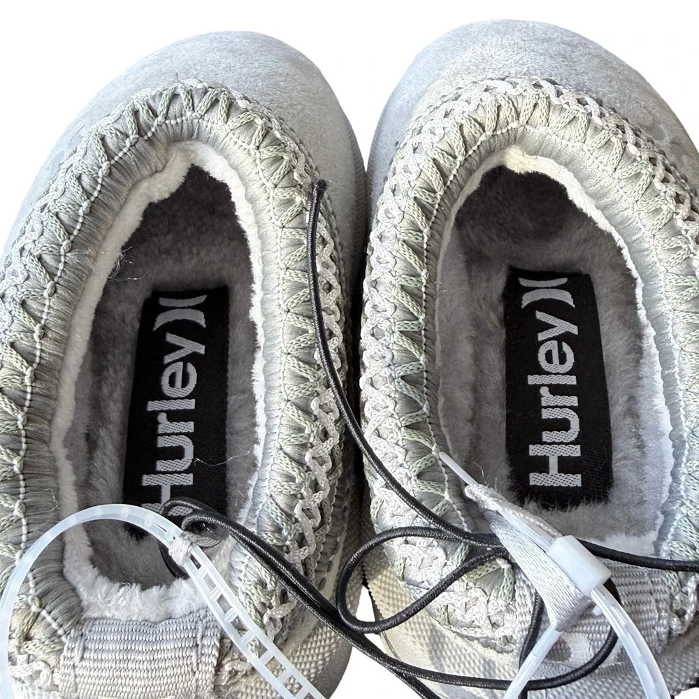 Hurley Modi-T Kids Gray Faux Suede Fur Lined Slipper Mules Size‎ 5 Toddler NEW